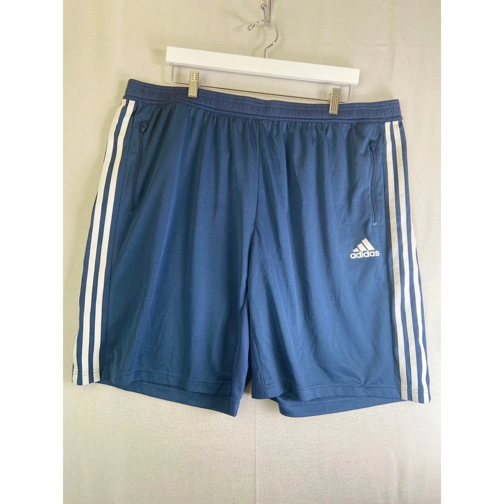 Adidas Primeblue Aeroready Mens 3XL Navy Blue 3-Stripe Athletic Gym Shorts